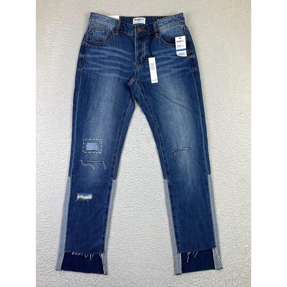 William Rast My Ex's Jeans Womens 25 Boyfriend Tomboy Distressed‎ Raw Hem Denim